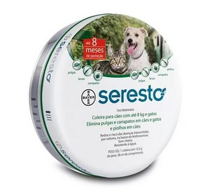 Coleira Anti Pulgas e Carrapatos Bayer Seresto para Cães e Gatos até 8 Kg
