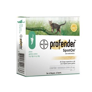 VERMÍFUGO PROFENDER SPOTON PARA GATOS DE 0,5 ATÉ 2,5KG 0,35ML